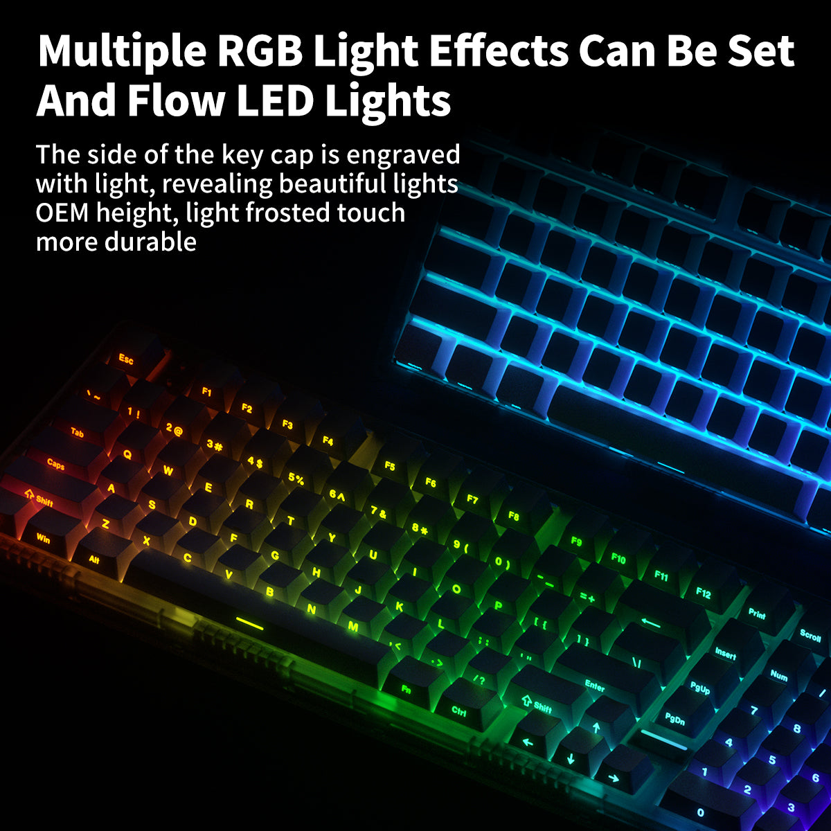 FL ESPOTRS 98% MK100，Wireless Bluetooth Mechanical Keyboard Full RGB ，Perfect for casual and competitive gaming，Lightweight and easy to carry for on-the-go use.