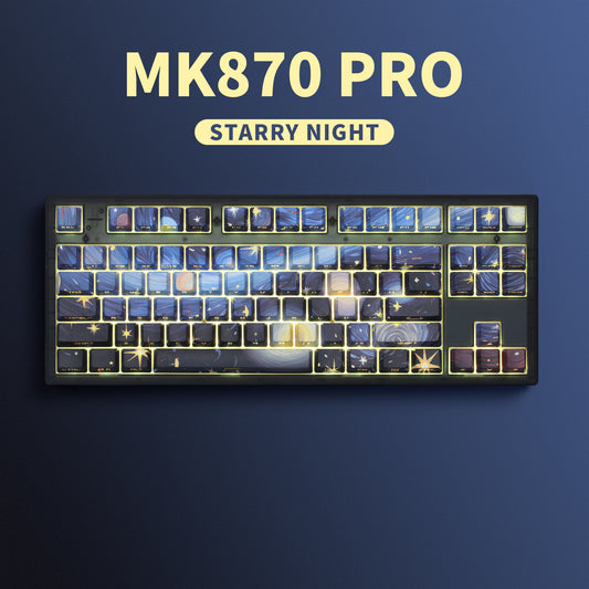 FL ESPOTRS MK870PRO 80% MK870PRO ， Starry Night，With RGB Backlight, Wireless Bluetooth Mechanical Keyboard,  Support For 3 or 5 Pin Hot Swap Base