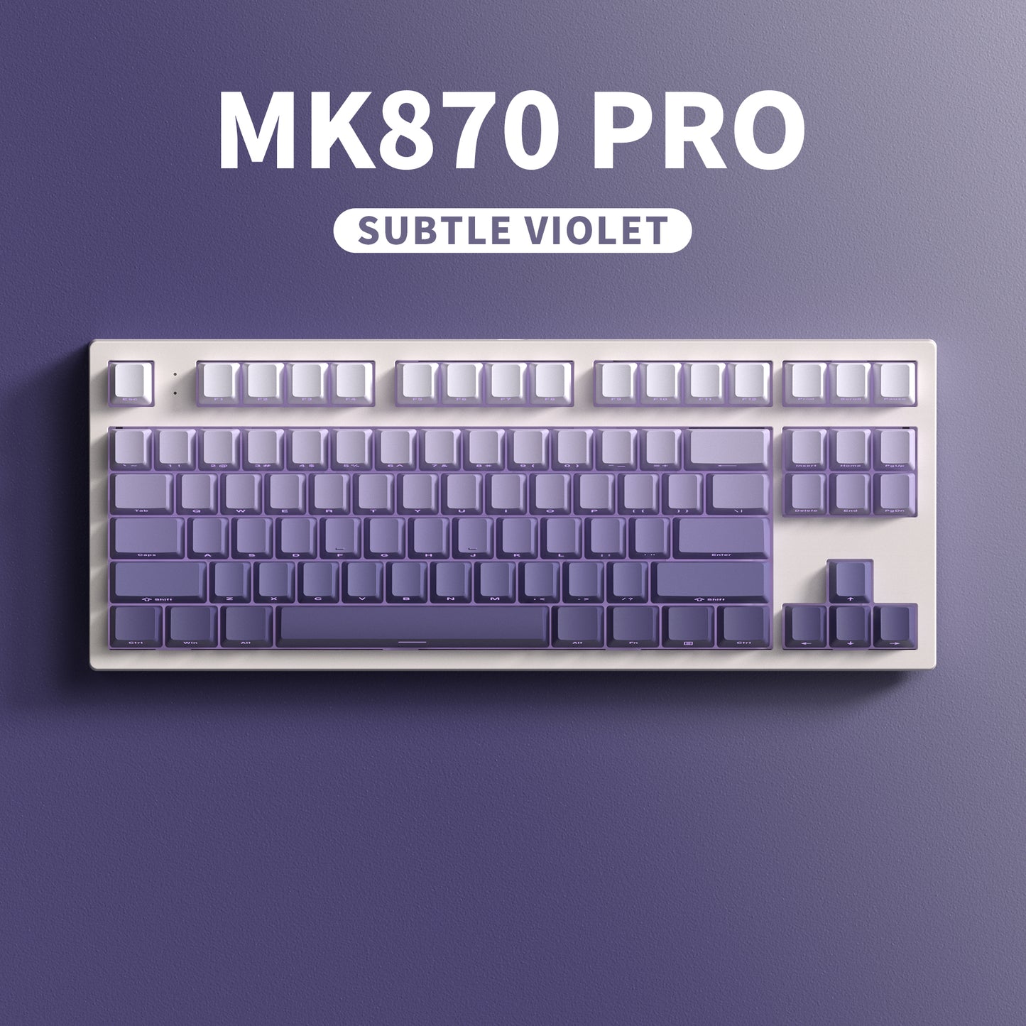 FL ESPOTRS 80% MK870PRO,Subtle Violet，Wireless Bluetooth Mechanical Keyboard with RGB Backlight, 3/5 Pin Hot Swap Support, and Drive Debugging