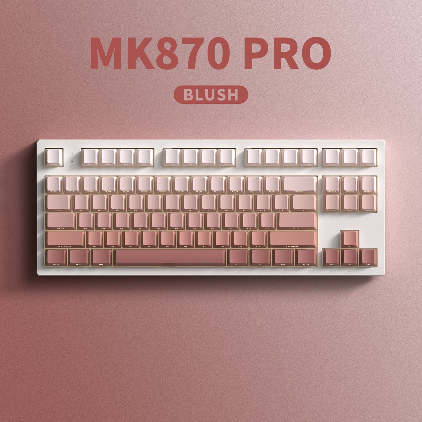 FL ESPOTRS 80% MK870PRO,Blush，Wireless Bluetooth Mechanical Keyboard with RGB Backlight, 3/5 Pin Hot Swap Support, and Drive Debugging