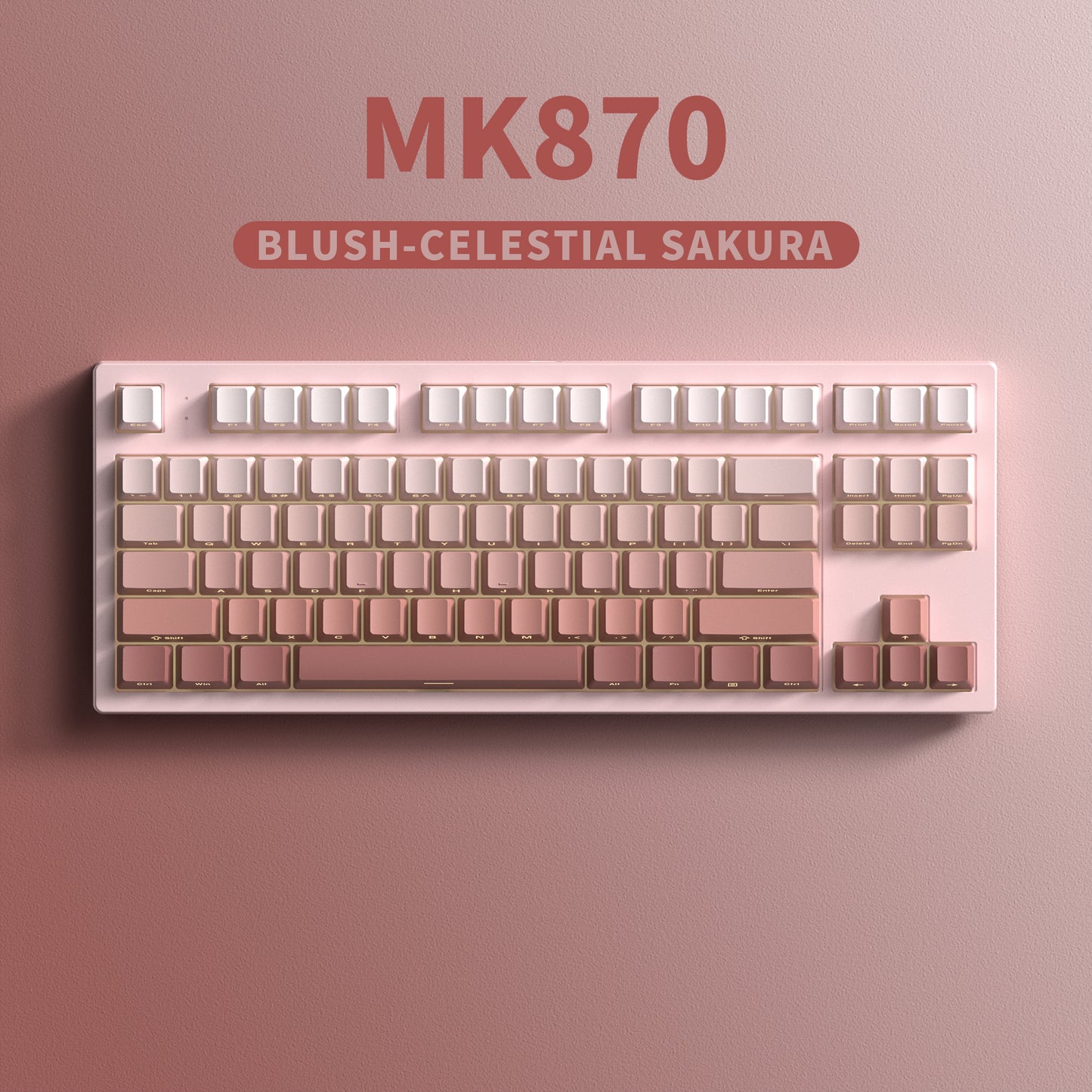 FL ESPOTRS 80% MK870 Mechanical Keyboard，Celestial Sakura Base ，Full RGB ，Perfect for casual and competitive gaming