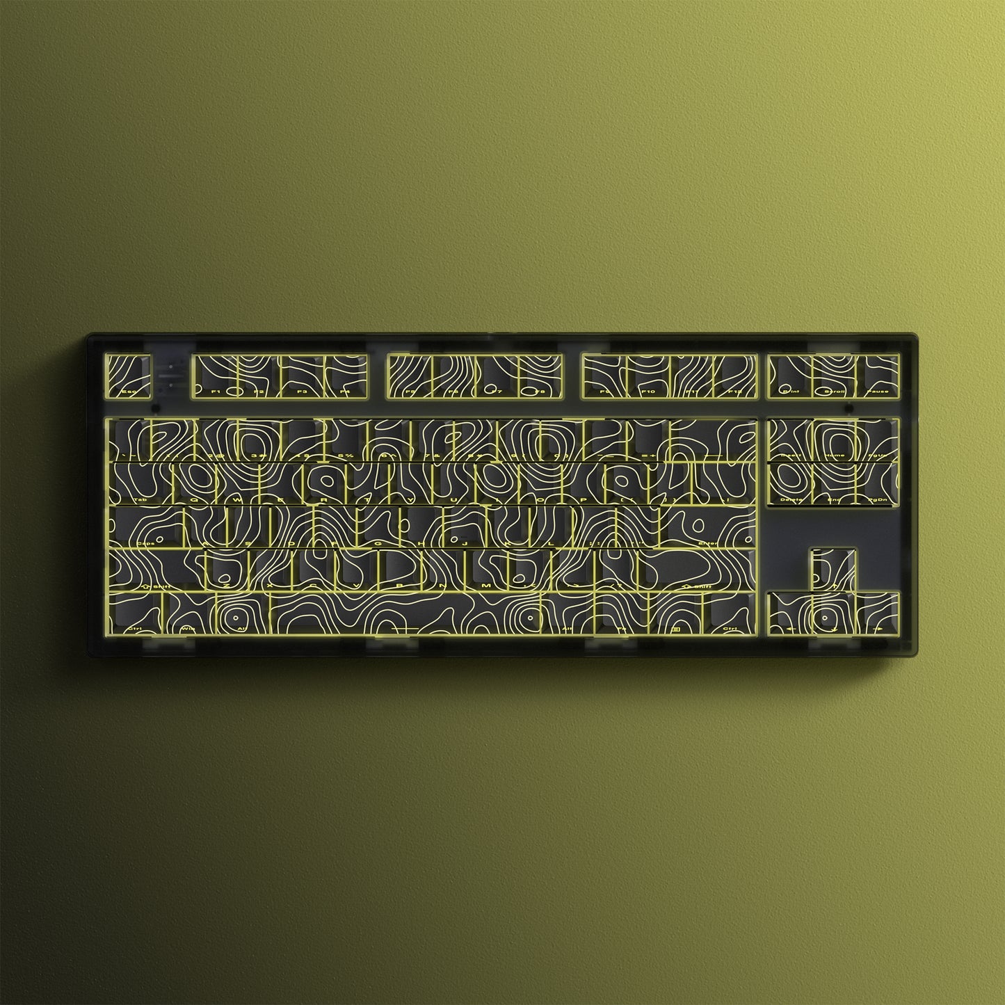 FL ESPOTRS 80% MK870PRO,Black Topographic，Wireless Bluetooth Mechanical Keyboard with RGB Backlight, 3/5 Pin Hot Swap Support, and Drive Debugging